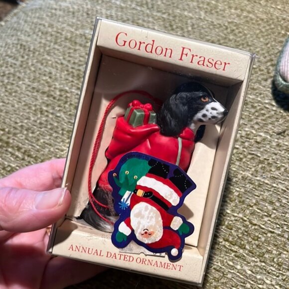 Vintage Schmid Gordon Fraser Dog Christmas Tree Ornaments. Spaniel - Picture 2 of 13